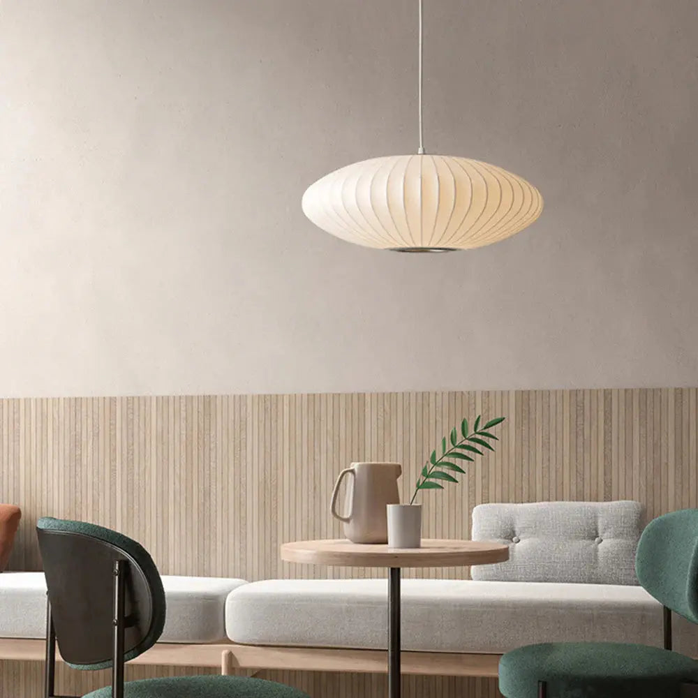 TsukiyoAura – Japandi Loftslampe med Blødt Stemningslys